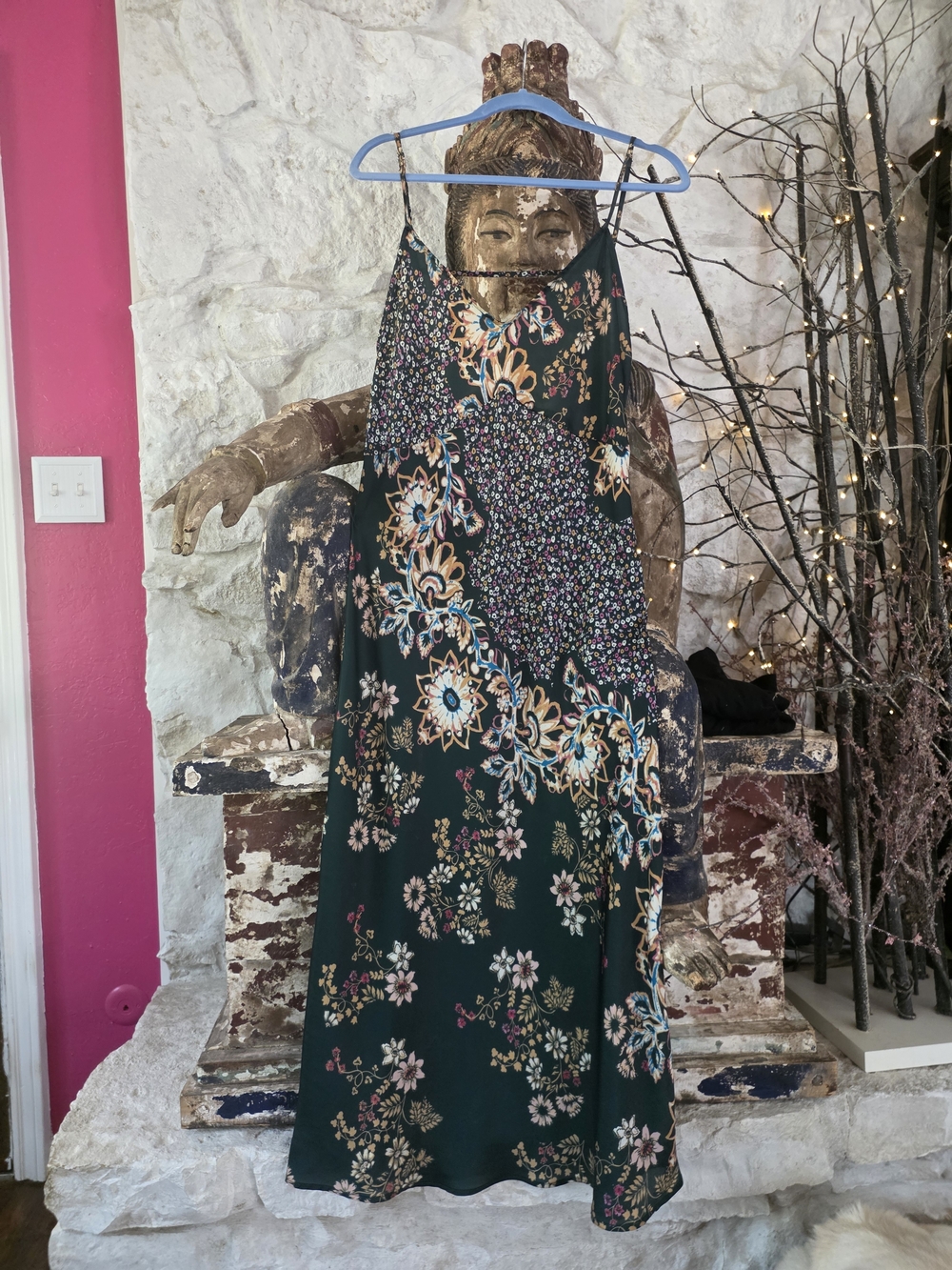 Free People Emerald Green Floral Slip Maxi Dress - Picture 7 of 14